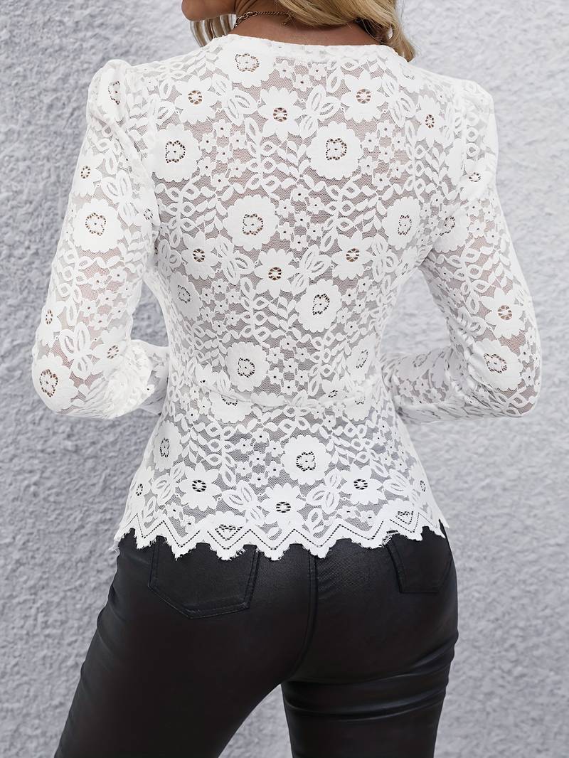 Stella | Long-Sleeved Lace Top for Women