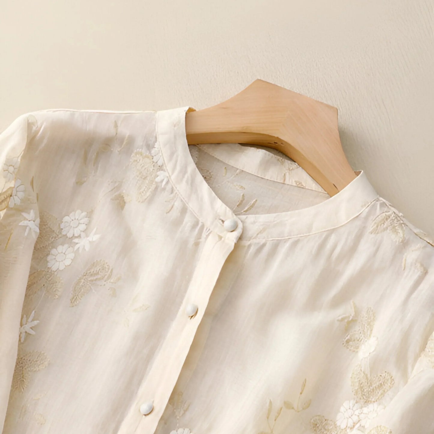 Jade | Embroidered Cotton Flower Top