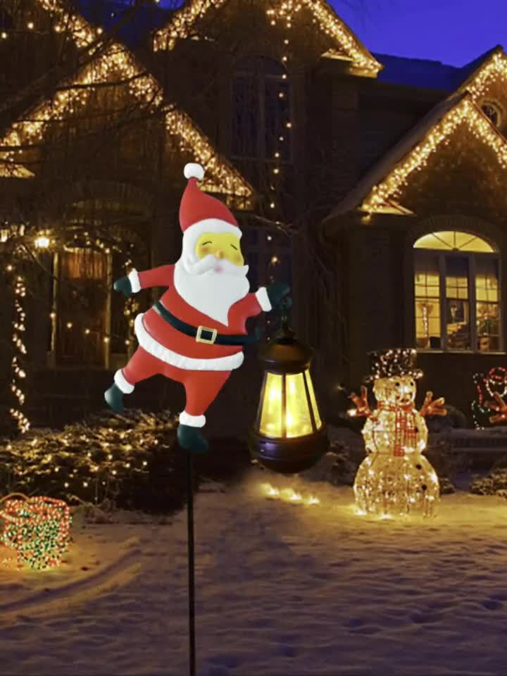 Outdoor Solar Lights with Santa Lanterns
