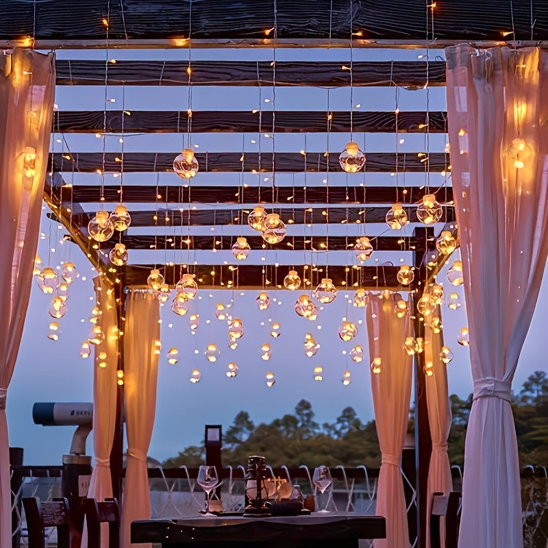 Fairy Lights with Hanging Globe Ornaments