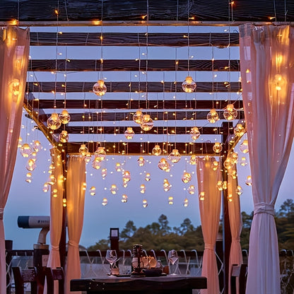 Fairy Lights with Hanging Globe Ornaments