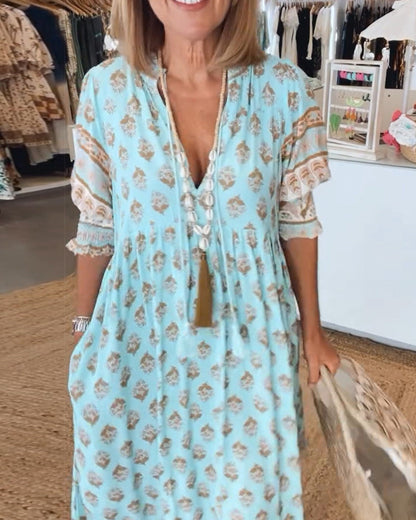Margaret Bohemian Tiered Maxi Dress