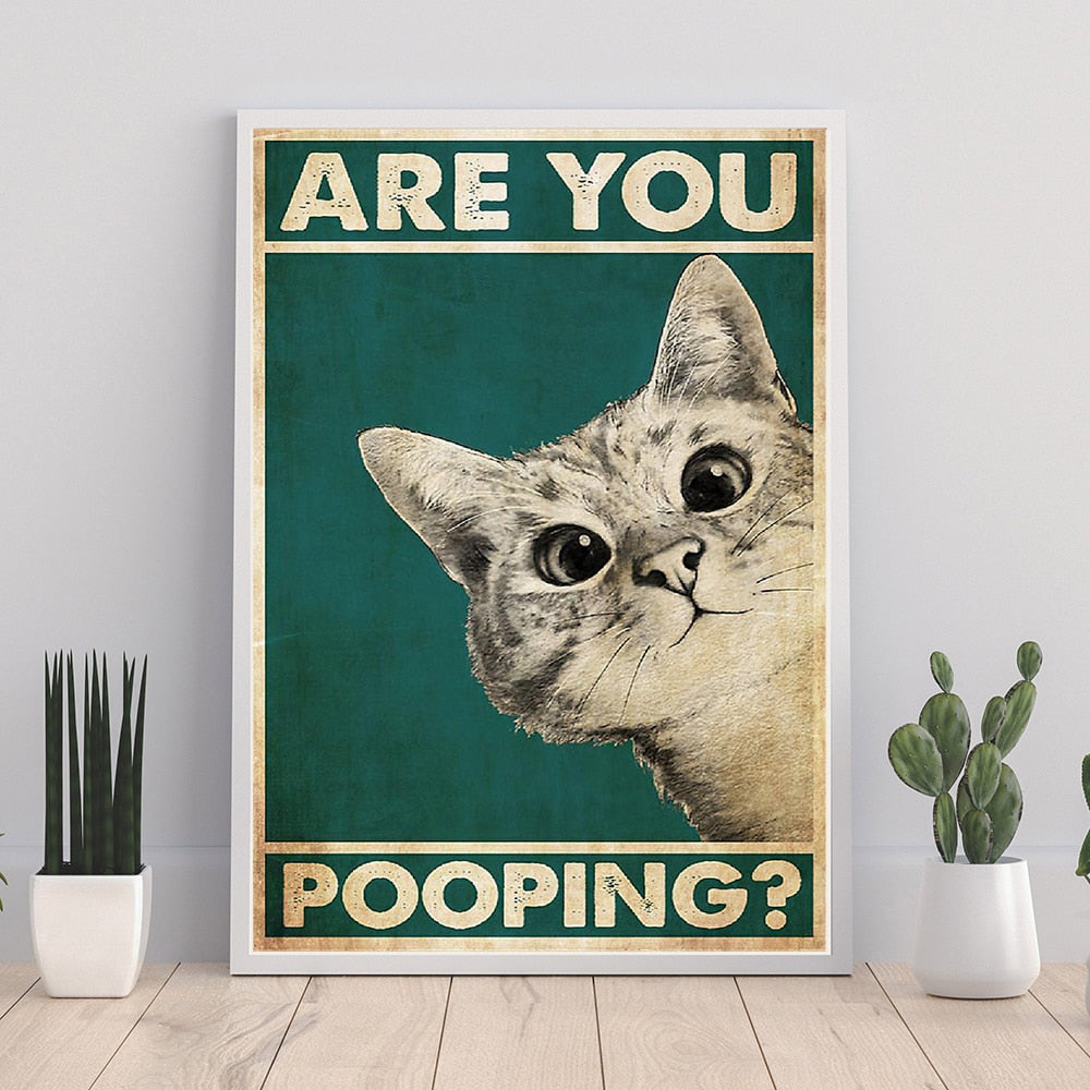 QuirkyStare Cat Canvas