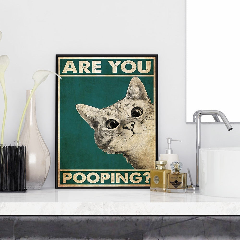 QuirkyStare Cat Canvas