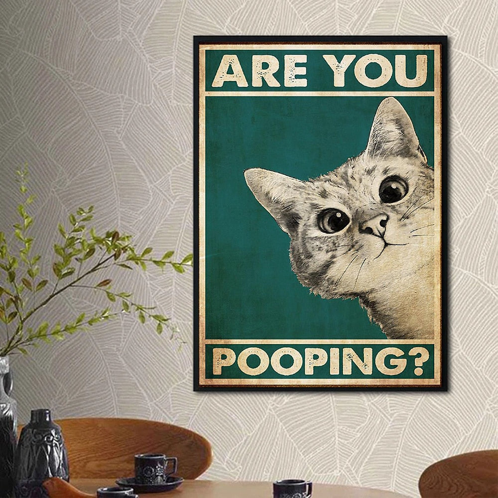 QuirkyStare Cat Canvas