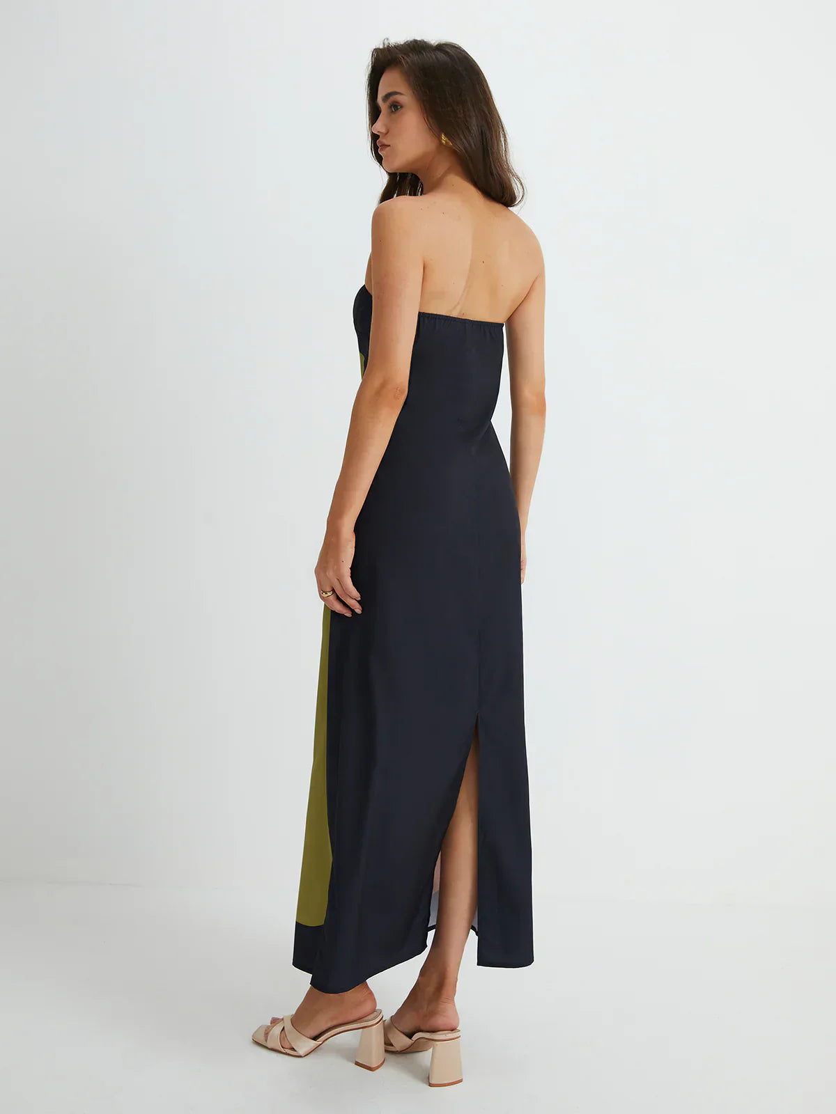 Anastasia | Abstract Strapless Maxi Dress