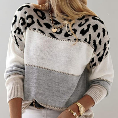 Lauren | Leopard Print Knit Sweater for Women