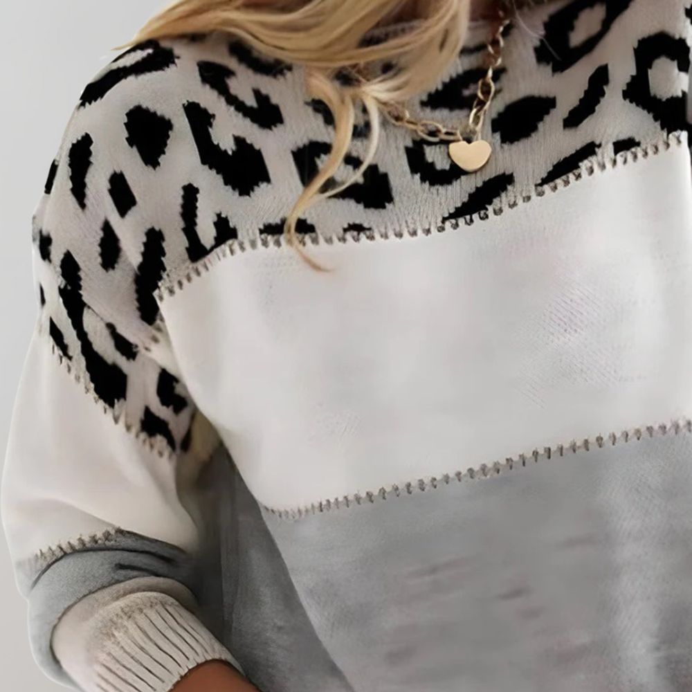 Lauren | Leopard Print Knit Sweater for Women