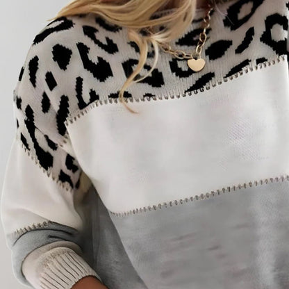 Lauren | Leopard Print Knit Sweater for Women