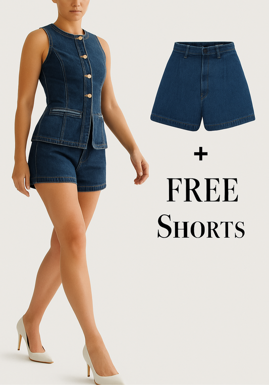 Luca™ | Vest and Denim Shorts Set – Casual and Fashionable for Everyday Wear
