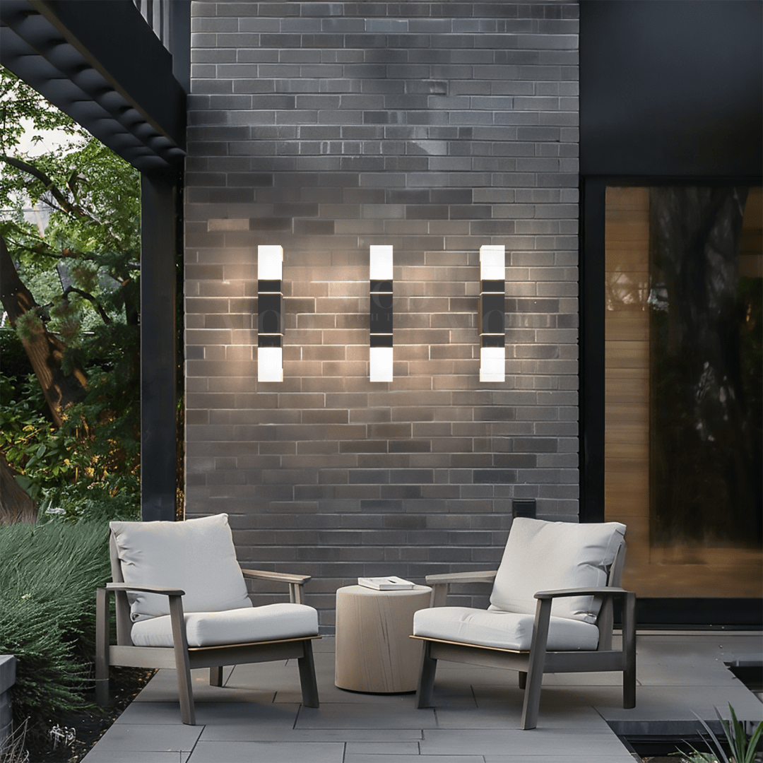 Outdoor Wall Light Modern Black Aluminium Fixture