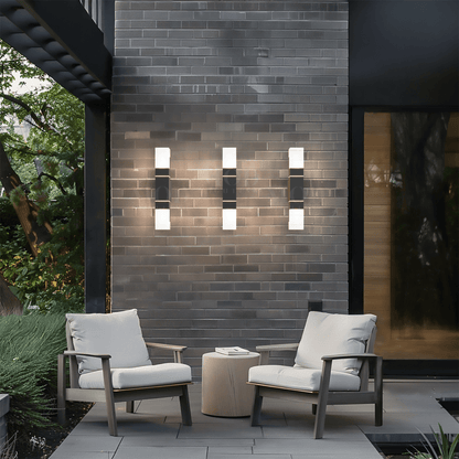 Outdoor Wall Light Modern Black Aluminium Fixture