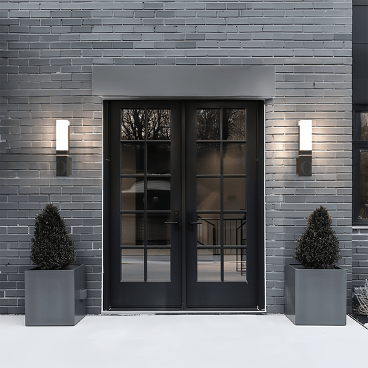 Outdoor Wall Light Modern Black Aluminium Fixture
