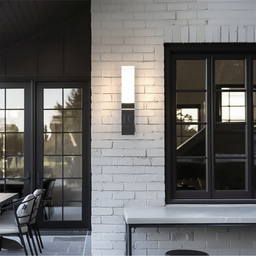 Outdoor Wall Light Modern Black Aluminium Fixture
