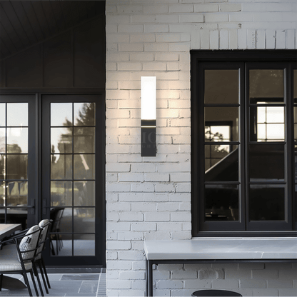 Outdoor Wall Light Modern Black Aluminium Fixture