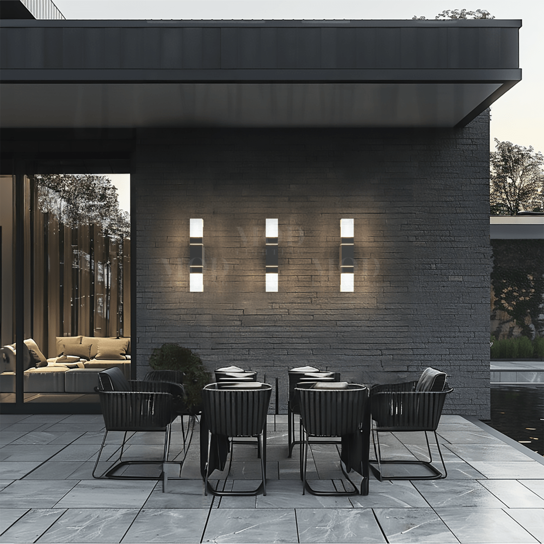 Outdoor Wall Light Modern Black Aluminium Fixture