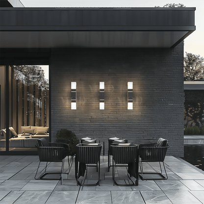 Outdoor Wall Light Modern Black Aluminium Fixture