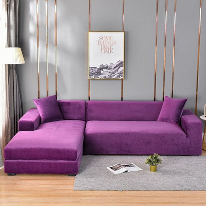 Elastic Sofa Cover Made of Velvet