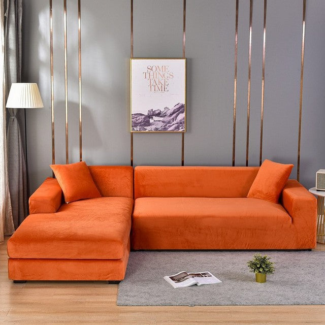 Elastic Sofa Cover Made of Velvet