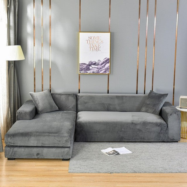 Elastic Sofa Cover Made of Velvet