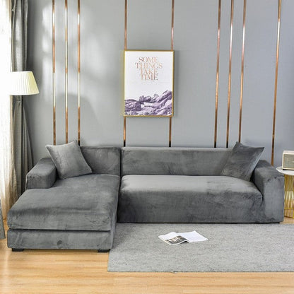 Elastic Sofa Cover Made of Velvet