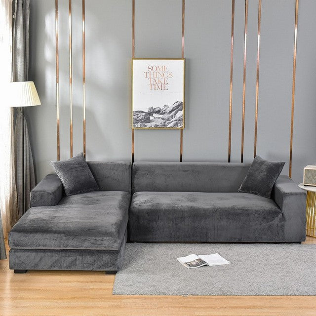 Elastic Sofa Cover Made of Velvet