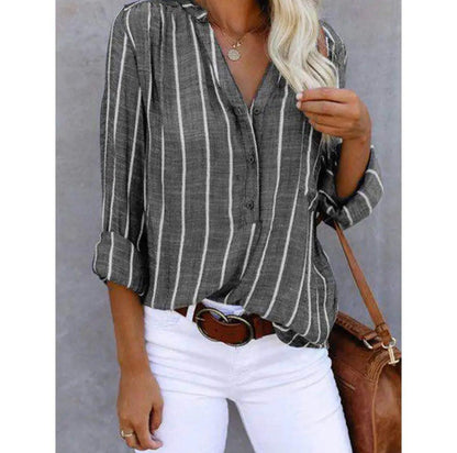 Lara | Casual Striped Long Sleeve Blouse