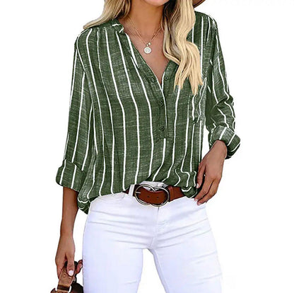 Lara | Casual Striped Long Sleeve Blouse