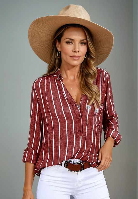 Lara | Casual Striped Long Sleeve Blouse
