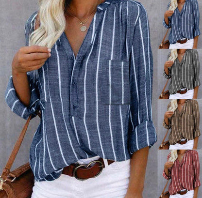 Lara | Casual Striped Long Sleeve Blouse