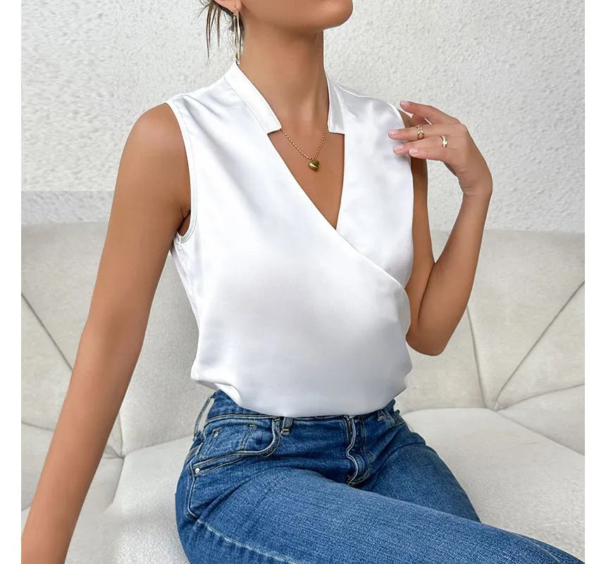 Sarah | Elegant Sleeveless Plain Top