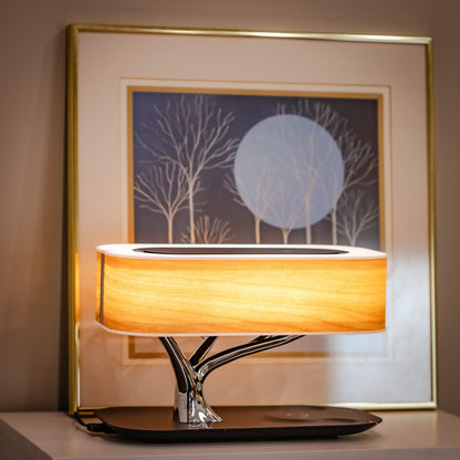 Modern Wood Wireless Charging Table Lamp