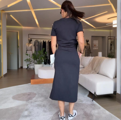 Aria™ | Casual V-Neck Top and Skirt