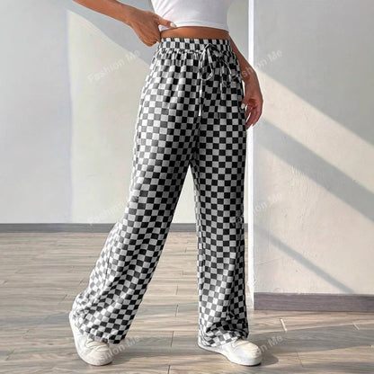 Relaxed Fit Elastic Waist Drawstring Trousers