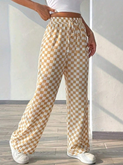 Relaxed Fit Elastic Waist Drawstring Trousers