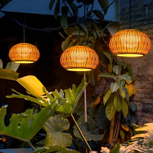 Outdoor Pendant Light Rattan Modern Garden Lamp