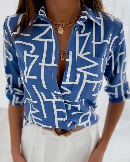 Sibylle | Fashionable Blouse with Long Sleeves and Button Placket