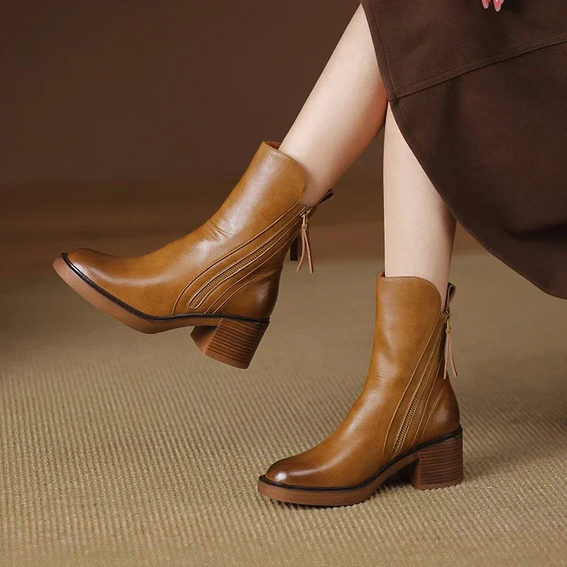 Adalina Leather Ankle Boots