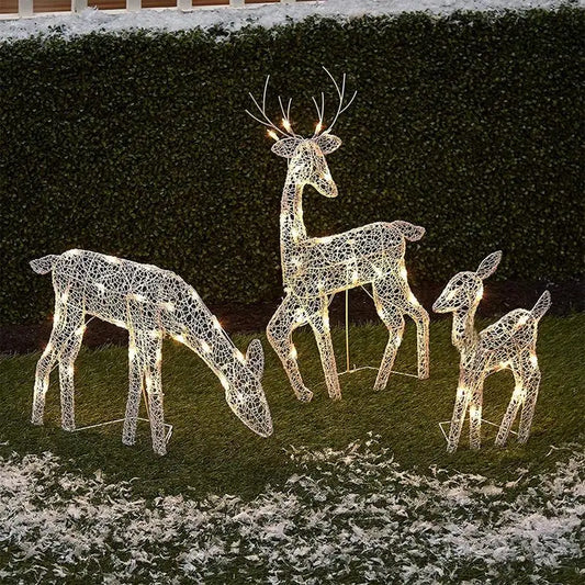 Christmas Lights Outdoor Reindeer Decoration Set