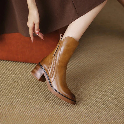 Adalina Leather Ankle Boots