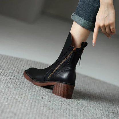 Adalina Leather Ankle Boots