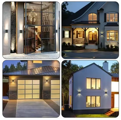 RGB Solar Wall Light for Terrace and Facade with 4-Sided Lighting and Color Selection