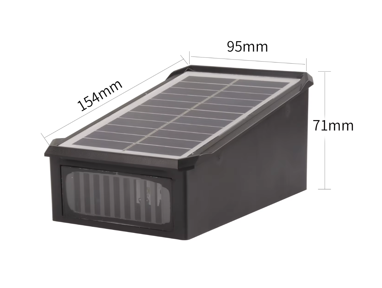 RGB Solar Wall Light for Terrace and Facade with 4-Sided Lighting and Color Selection
