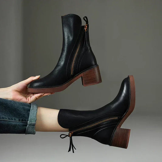 Adalina Leather Ankle Boots