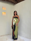 Anastasia | Abstract Strapless Maxi Dress