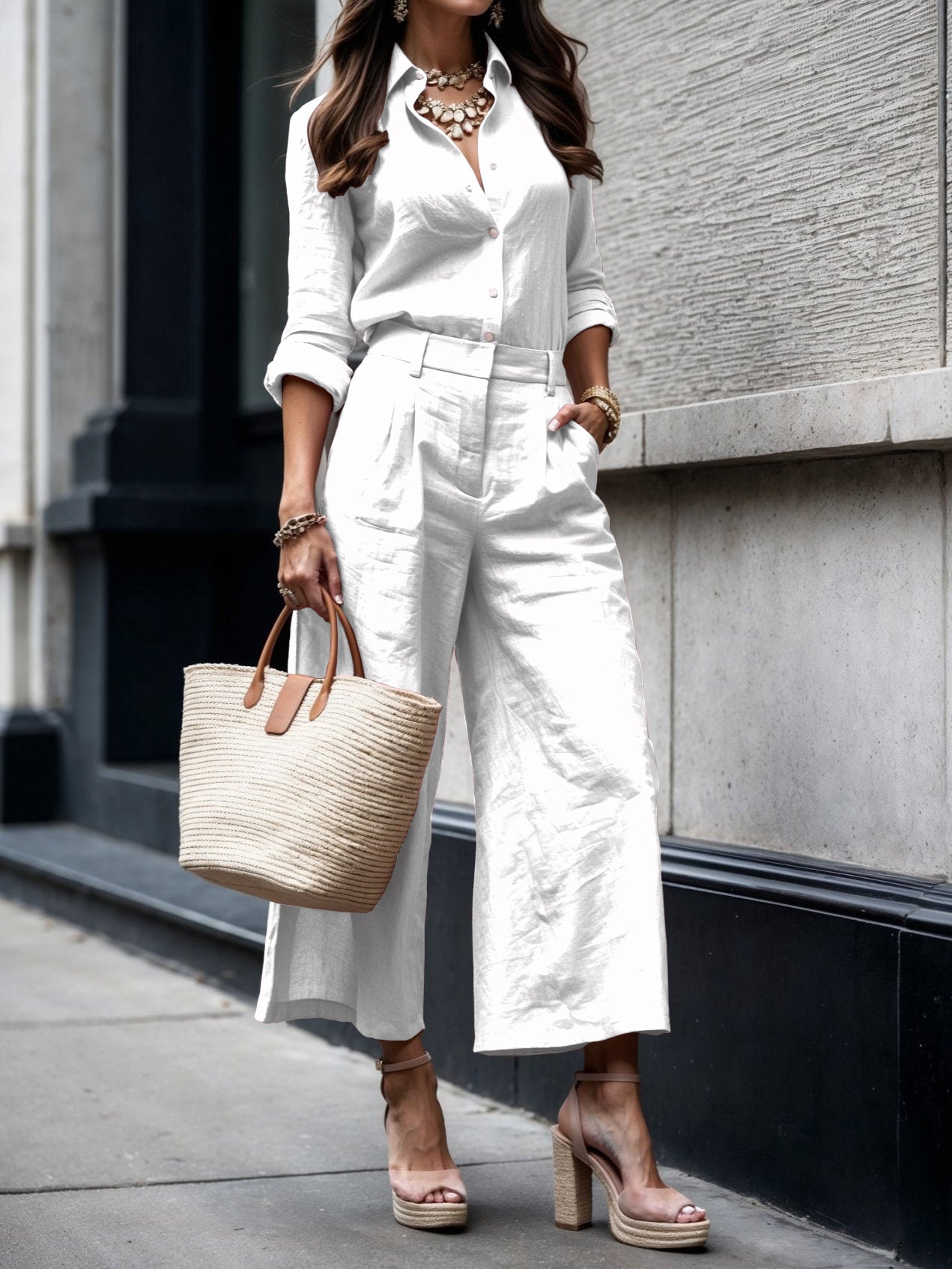 Sophia™ | Pink Capri Pants and Loose Shirt Set