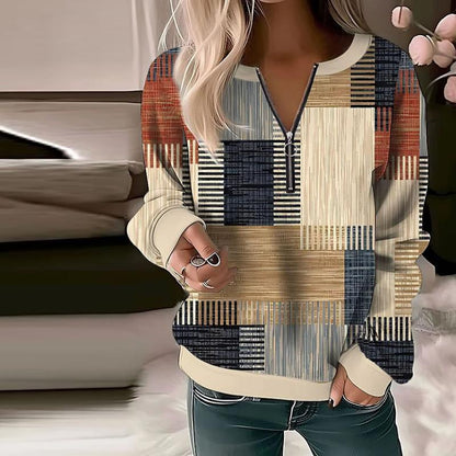 Tasia Casual Sweatshirt with Color Blocks