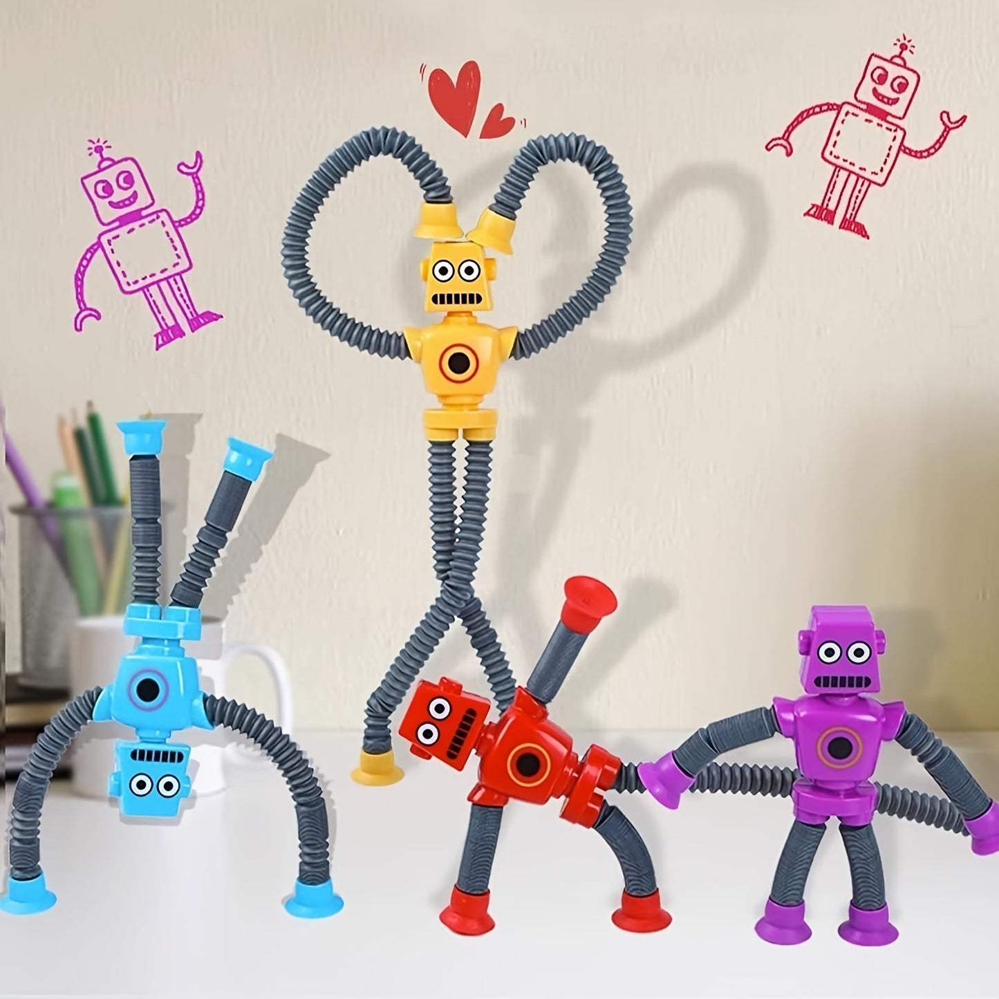 Kids Robot Suction Tube Sensory Toy