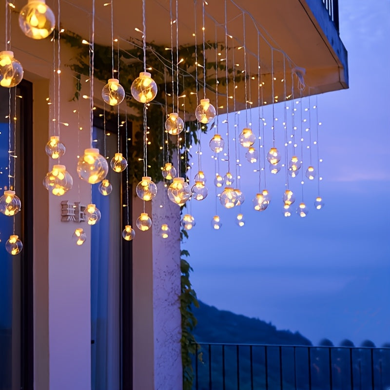 Fairy Lights with Hanging Globe Ornaments