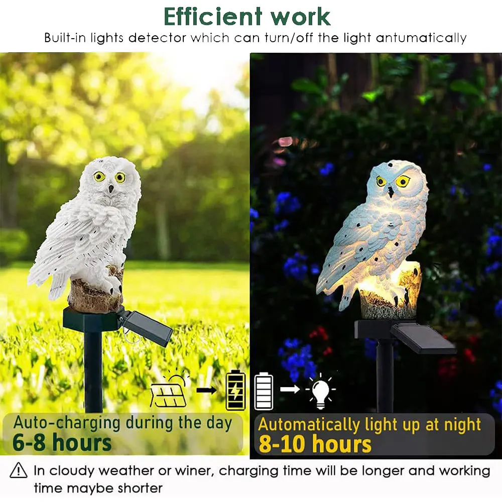 Garden Light Solar Owl Outdoor LED Set